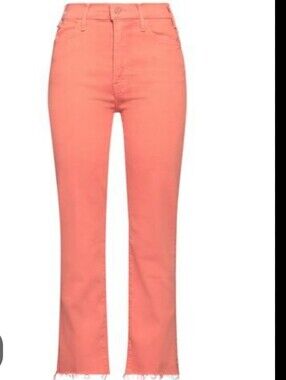 MOTHER THE HUSTLER ANKLE FRAY Coral Jeans US 27